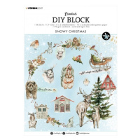 DIY Blok s výseky Snowy Christmas, A4, 32 l. - Zimní les Aladine