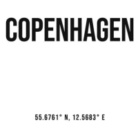 Ilustrace Copenhagen simple coordinates, Finlay & Noa, 30x40 cm