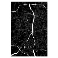 Mapa Parma black, (26.7 x 40 cm)