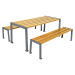 PROCITY Sestava stolu a laviček Silaos®, délka 1800 mm, šedá / světlý dub