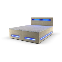 MSL Kontinentální čalouněná postel MANA (140 x 200 cm) Barva látky: MONOLITH 02