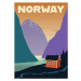 Ilustrace Norway Travel Poster, Colin Schot Klotzbach, 30 × 40 cm