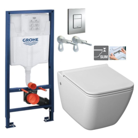 Rapid SL pro závěsné WC 38528SET s chromovou deskou + WC JIKA PURE + SEDÁTKO DURAPLAST 38772001 