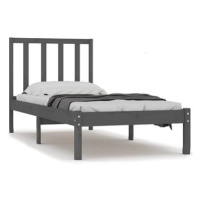 Rám postele šedý masivní borovice 90 × 200 cm, 3105058