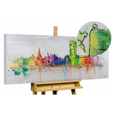 KUNSTLOFT RUČNĚ MALOVANÝ AKRYLOVÝ OBRAZ ŠEDÝ CM