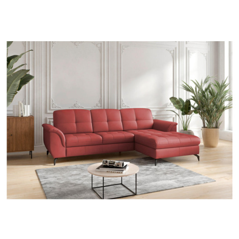 Sit & More ROHOVÁ SEDAČKA, textil, kůže, červená