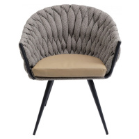 KARE Design Světle hnědá polstrovaná židle s područkami Knot
