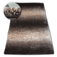 Dywany Lusczow Kusový koberec Shaggy SPACE 3D AARON hnědý
