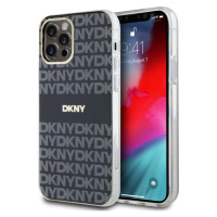 DKNY PC/TPU Repeat Pattern Tonal Stripe Magsafe kryt iPhone 12/12 Pro černý