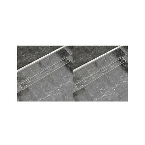 Sprchový odtokový žlab rovný 2 ks 1030×140 mm nerezová ocel 275952 SHUMEE