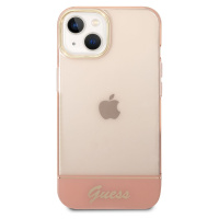 Guess PC/TPU Camera Outline Translucent kryt iPhone 14 Plus růžový