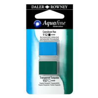 Umělecká akvarelová barva Daler-Rowney Aquafine - dvojbalení - Coeruleum / Tyrkysová transparent