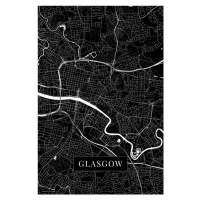 Mapa Glasgow black, POSTERS, 26.7x40 cm