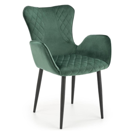 Židle K427 látka velvet/kov tmavě zelená BAUMAX