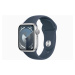 Apple Watch S9/41mm/Silver/Sport Band/Storm Blue/-M/L