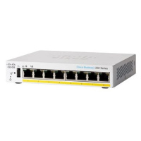 CISCO CBS250 Smart 8-port GE, Partial PoE, Desktop, Ext PSU