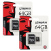 Kingston MicroSDXC karta 64GB Canvas Go! Plus, R:170/W:70MB/s, Class 10, UHS-I, U3, V30, A2 + Ad