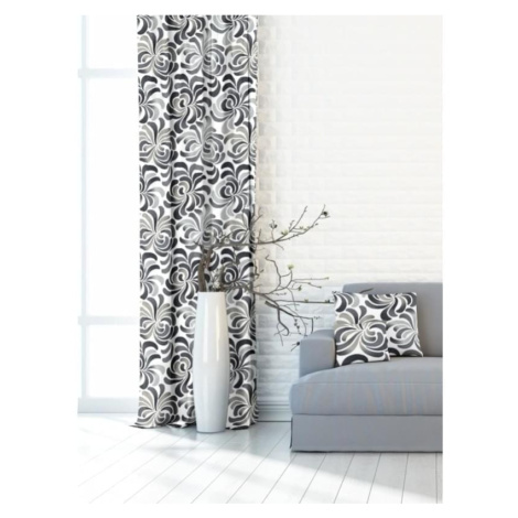 Forbyt, Závěs dekorační nebo látka, OXY Ornamentální květ, šedý, 150 cm