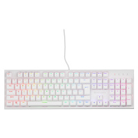 Genesis herní mechanická klávesnice THOR 303/RGB/Outemu Peach Silent/Drátová USB/US layout/Bílá