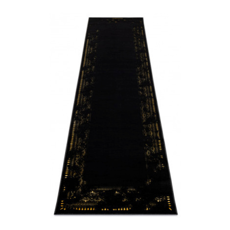 Koberec / Běhoun GLOSS 408C 86 rámků, glamour, art deco černý / zlatý