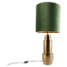 Tafellamp brons velours kap groen met goud 40 cm - Bruut