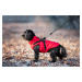 Vsepropejska Diamant zimní bunda pro psa s postrojem Barva: Červená, Délka zad (cm): 22, Obvod h
