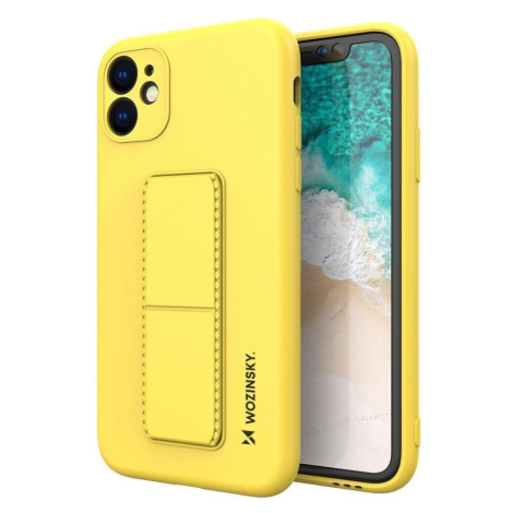 Wozinsky Flexibilní silikonové pouzdro se stojánkem na iPhone 12 6.1" yellow