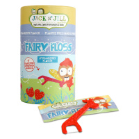 JACK N' JILL Fairy Floss Zubní nit s rukojetí pro děti s jemnou jahodovou příchutí 30 ks