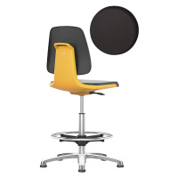 bimos Pracovní otočná židle LABSIT, s podlahovými patkami a nožním kruhem, sedák z PU pěny, oran
