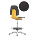 bimos Pracovní otočná židle LABSIT, s podlahovými patkami a nožním kruhem, sedák z PU pěny, oran