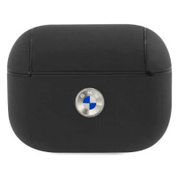 Pouzdro BMW BMAPSSLBK AirPods Pro cover black Geniune Leather Silver Logo (BMAPSSLBK)