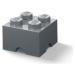 Dětský tmavě šedý úložný box LEGO® Square