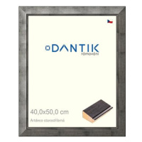 DANTIK rámeček 40 × 50, Artdeco starostříbrný sklo čiré