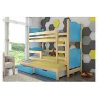 ArtAdrk Dětská patrová postel LETICIA Barva: Borovice / modrá