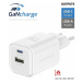 Swissten síťový adaptér GaN 1x USB-C 45W PD + 1x USB-A 18W QC bílý