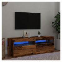 vidaXL TV stolek s LED old wood 120 x 35 x 40 cm kompozitní dřevo