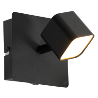 Moderní nástěnné svítidlo černé včetně LED s vypínačem - Nola