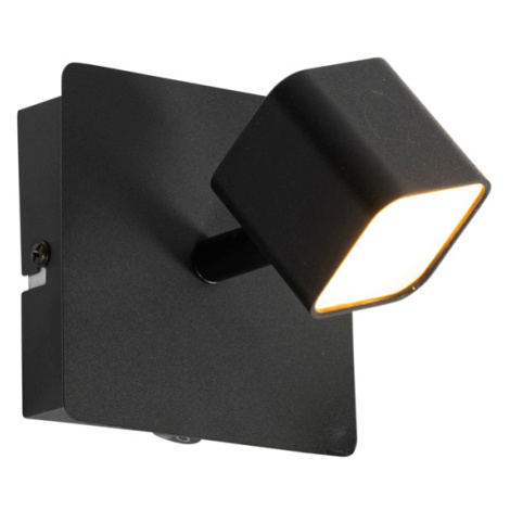 Moderní nástěnné svítidlo černé včetně LED s vypínačem - Nola QAZQA