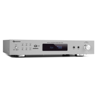 Auna AMP-9200, BT, digitální stereo zesilovač, 2x60W RMS, BT, 2x mikrofon, stříbrný