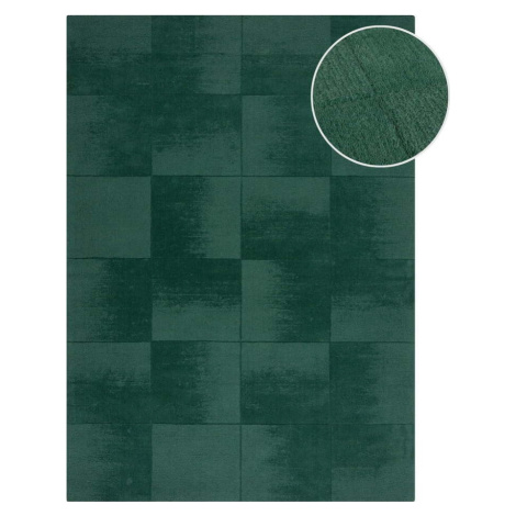 Ručně tkaný vlněný koberec v petrolejové barvě 160x230 cm Demi Check Ombre – Flair Rugs