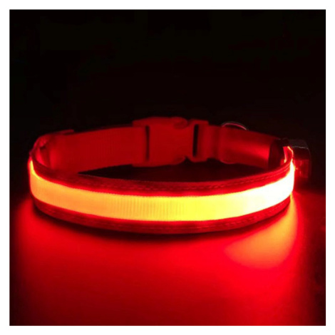 Reedog Flash USB svíticí obojek pro malé, střední a velké psy - Červená L