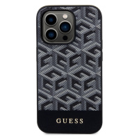 Zadní kryt Guess PU G Cube MagSafe pro Apple iPhone 14 Pro, černá