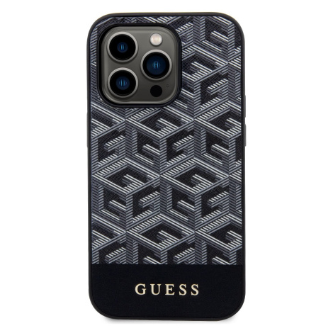 Zadní kryt Guess PU G Cube MagSafe pro Apple iPhone 14 Pro, černá