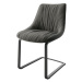 DELIFE Jídelní židle Elda-Flex texturovaná tkanina antracitová konzolová podnož plochá černá