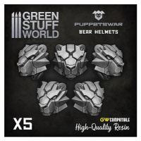 Dekorace Green Stuff World: Bear Helmets, 5 ks