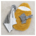 Natty Deka plyšová s mazlíčkem Lapide grey pineapple + white 50cm x 50cm