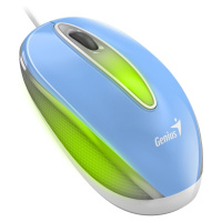 Genius DX-Mini / Myš, drátová, optická, 1000DPI, 3 tlačítka, USB, RGB LED, modrá