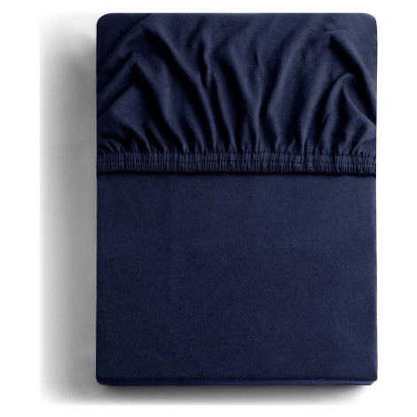 Tmavě modré napínací prostěradlo jersey 200x200 cm Amber – DecoKing