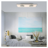 JUST LIGHT. LED stropní ventilátor Flat-Air, CCT, bílý, 120x40cm
