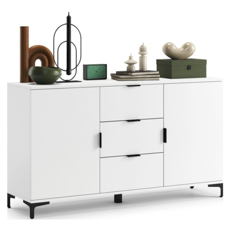 Komoda se zásuvkami a dvířky LORA bílá 5903631914645